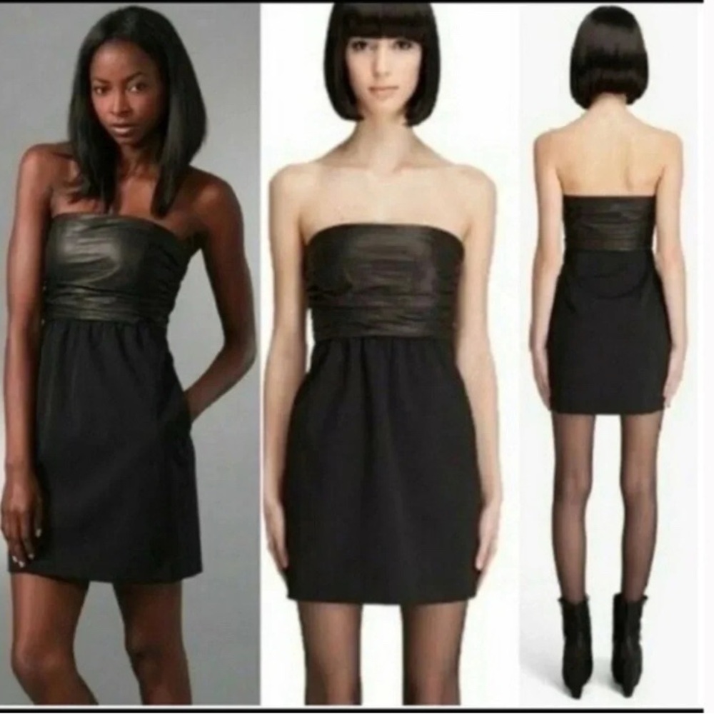 Theory | Amandine Chateau Lamb Leather Bodice Dress Size 2 XS